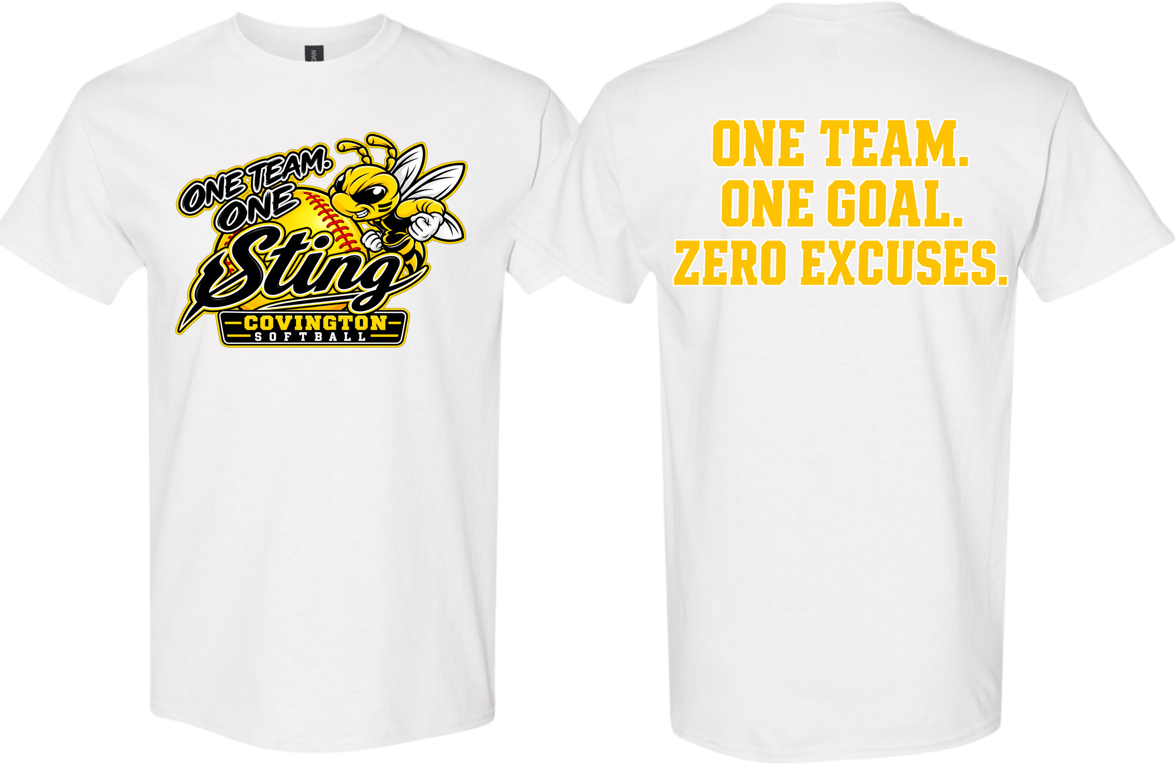 One Team. One Goal. Zero Excuses. - Black/Yellow Design