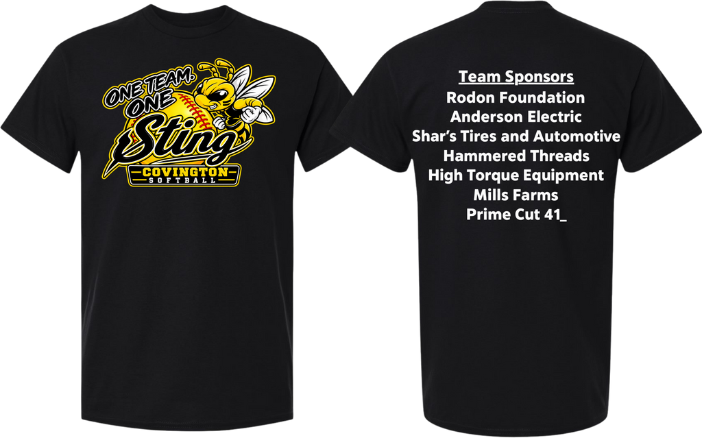 Covington Sting Sponsor List - Black/Yellow Design