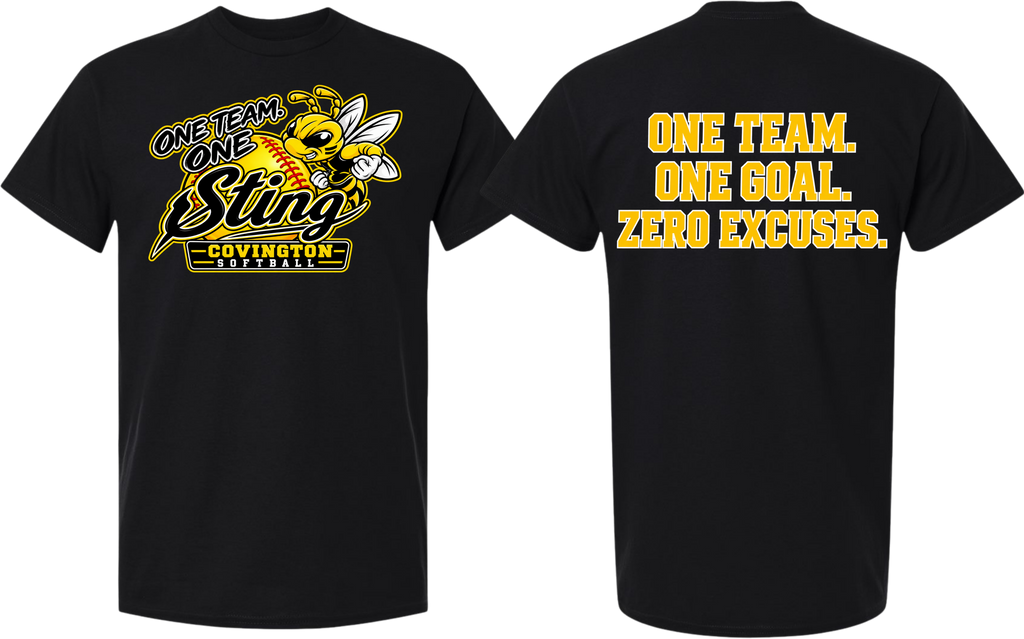 One Team. One Goal. Zero Excuses. - Black/Yellow Design