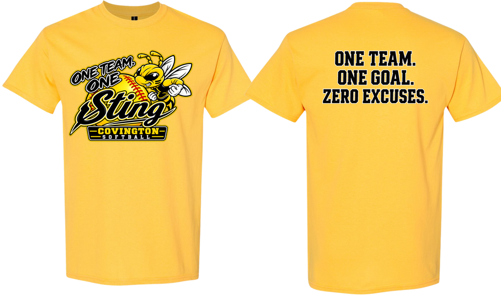 One Team. One Goal. Zero Excuses. - Black/Yellow Design