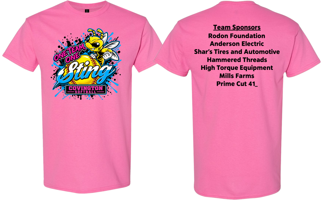 Covington Sting Sponsor List - Pink/Blue Design